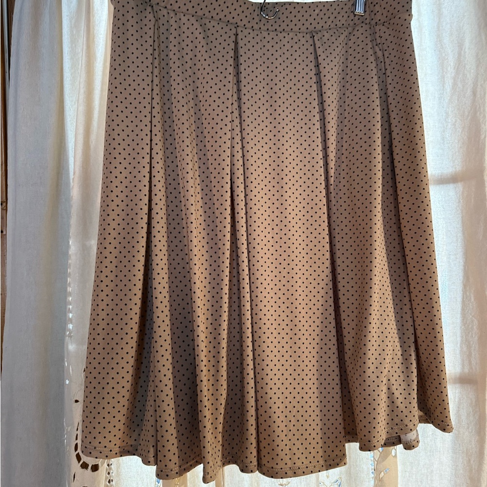 Lula Rue Polka Dot Tan Skirt - Picture 2 of 3